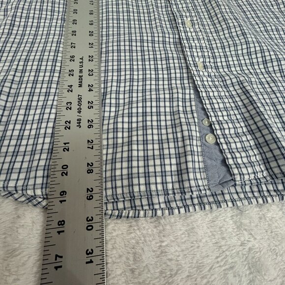 Pendleton Mens Oxford Cloth Shirt XL Blue White Plaid Long Sleeve Button-Down - Picture 7 of 7